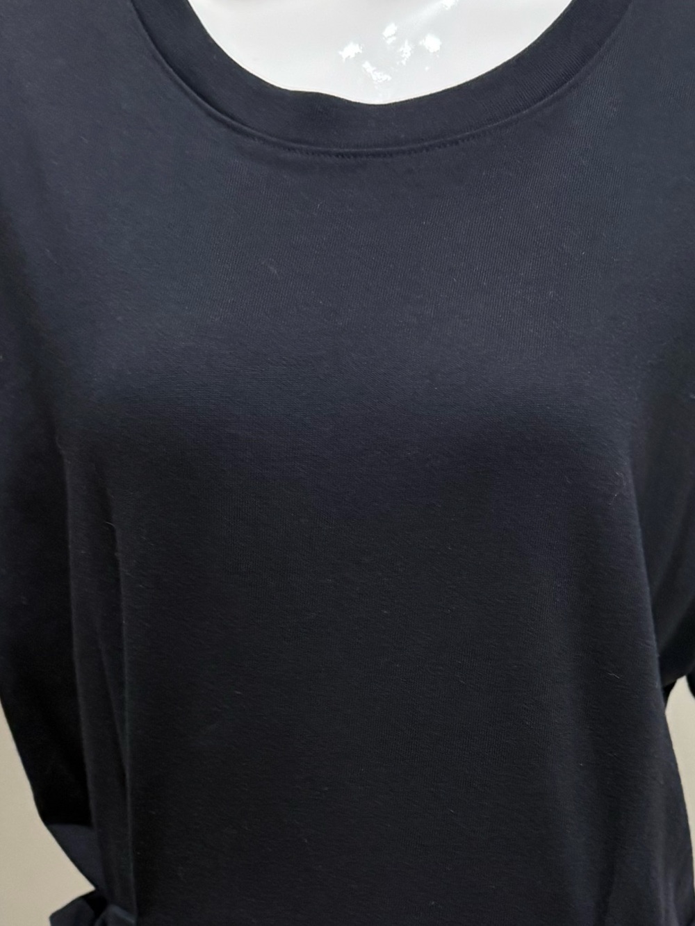 Vince Black Short Sleeve Belted Tunic Top Dressy Minimalist - Picture 8 of 10
